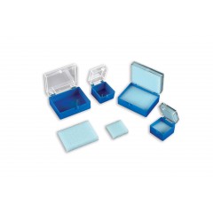 Plasdent CLEAR TOP 2" C&B BOX  W/FOAM - BLUE (500pcs/case)